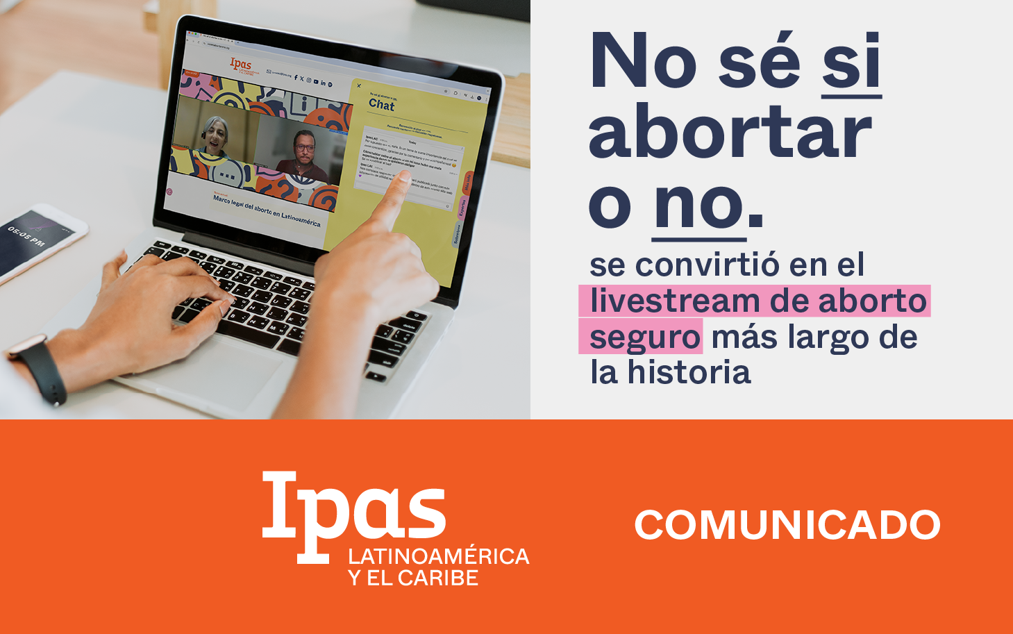 Person pointing to Ipas screen